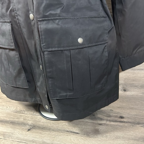 Fat Face Black Taylor Woman's Waterproof Jacket Size 10 Hooded Coat - Picture 6 of 12